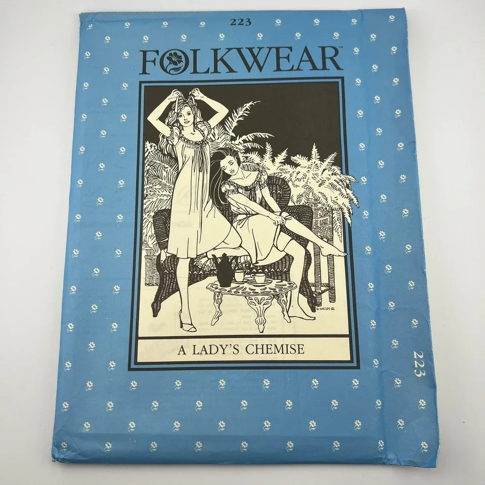 Folkwear 223 A Lady's Chemise Sewing Pattern Misses 6–16 Vintage 1982